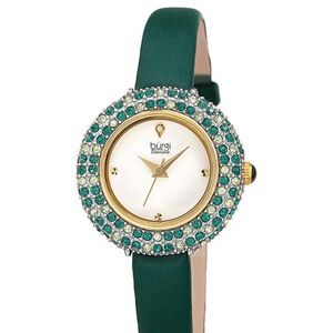 Women's Green Watch with Gold Accents